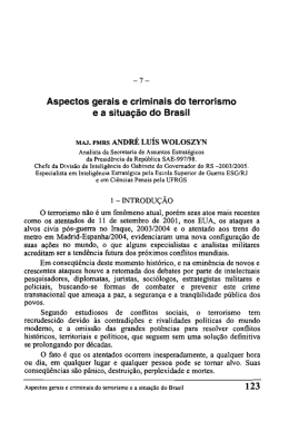 Aspectos gerais e criminais do terrorismo e a situação do