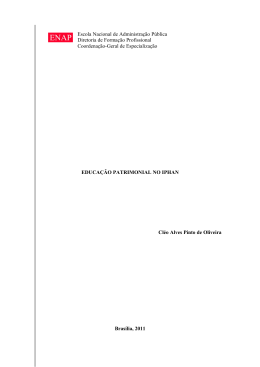 Educa&ccedil;&atilde;o Patrimonial no Iphan