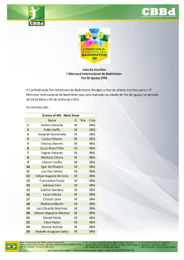 Lista de inscritos - Confederação Brasileira de Badminton
