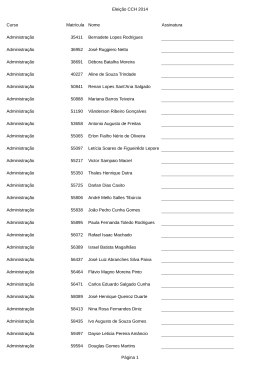 Elei&ccedil;&atilde;o CCH 2014 P&aacute;gina 1 Curso Matr&iacute;cula Nome