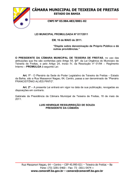 Lei Municipal Promulgada n.017-2011