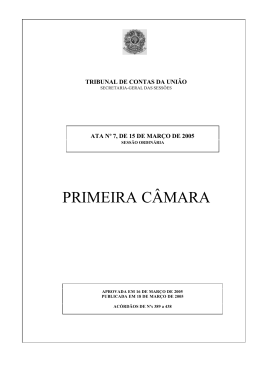 PRIMEIRA CÂMARA - Tribunal de Contas da União