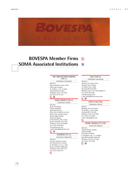 BOVESPA Member Firms SOMA Associated Institutions