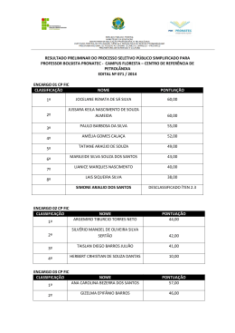 RESULTADO PRELIMINAR DO PROCESSO - IF Sertão-PE