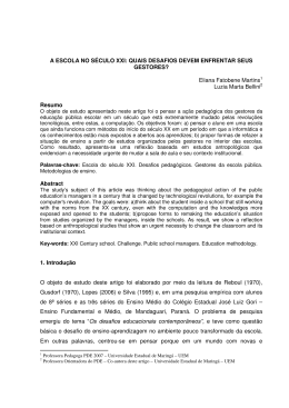 A ESCOLA NO S&Eacute;CULO XXI