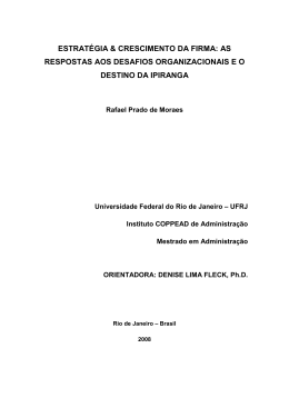 estrat&eacute;gia & crescimento da firma: as respostas aos desafios