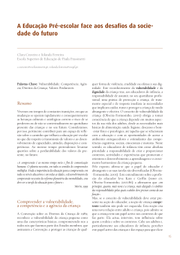 A Educa&ccedil;&atilde;o Pr&eacute;-escolar face aos desafios da socie