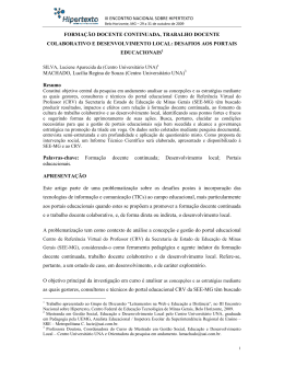 forma&ccedil;&atilde;o docente continuada, trabalho docente colaborativo e