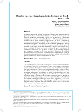 Desafios e perspectivas da produ&ccedil;&atilde;o de etanol no Brasil &ndash; uma
