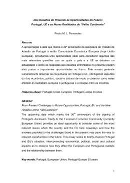 Portugal, UE e as Novas Realidades do &ldquo;Velho Continente&rdquo;