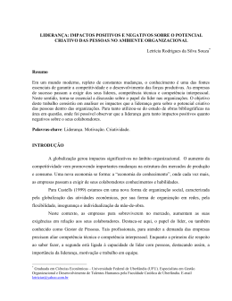 LIDERAN&Ccedil;A: IMPACTOS POSITIVOS E NEGATIVOS SOBRE O