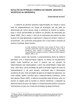 royalties do petr&oacute;leo e pobreza em sergipe