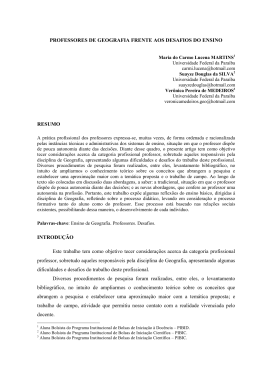 PROFESSORES DE GEOGRAFIA FRENTE AOS DESAFIOS DO
