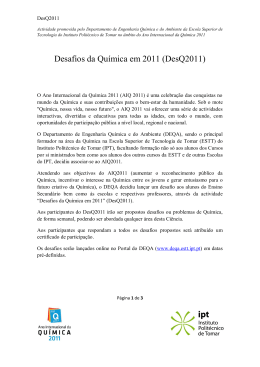 Desafios da Qu&iacute;mica em 2011 (DesQ2011)