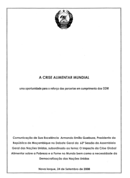 A CRISE ALIMENTAR MUNDIAL