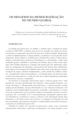 OS DESAFIOS DA DEMOCRATIZAÇÃO NO MUNDO GLOBAL