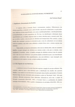 os DESAFIOS DA EXTENSÃD RURAL No PRESENTE*