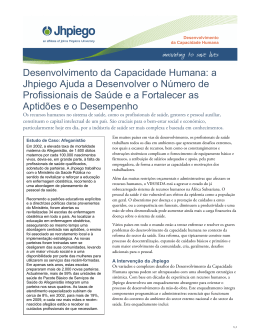 Desenvolvimento da Capacidade Humana: a Jhpiego Ajuda a