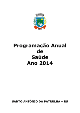 Programa&ccedil;&atilde;o Anual de Sa&uacute;de Ano 2014