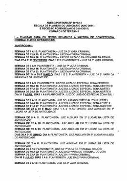 Escala Anual dos Plant&otilde;es do TJ-PI
