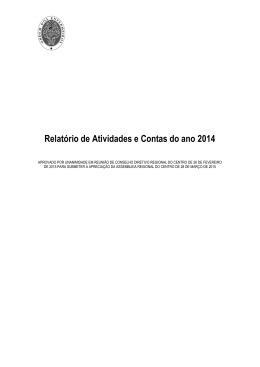 Relatório de Atividades e Contas do ano 2014