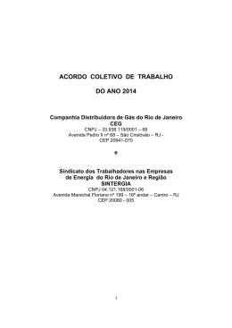ACORDO COLETIVO DE TRABALHO DO ANO 2014