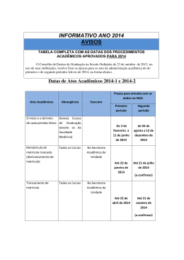 INFORMATIVO ANO 2014 AVISOS
