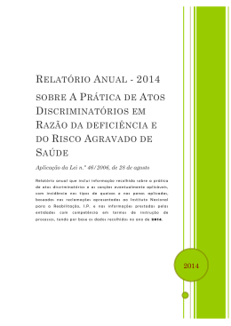 Relatório relativo ao ano de 2014 sobre a aplicação da Lei