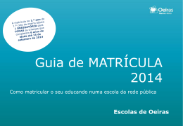 Guia de Matr&iacute;cula - C&acirc;mara Municipal de Oeiras