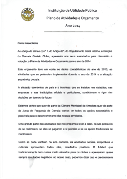 Plano Atividades - Orçamento 2014