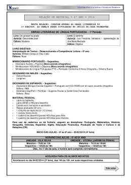 6&ordm; ano &ndash; 2014 - Centro Educacional Charles Darwin