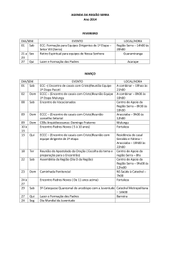 Agenda da Regi&atilde;o &ndash; ano 2014