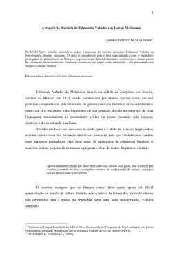 1 A trajet&oacute;ria liter&aacute;ria de Edmundo Valad&eacute;s nas Letras Mexicanas