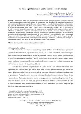 As &eacute;ticas espiritualistas de Cunha Seixas e Ferreira Fran&ccedil;a