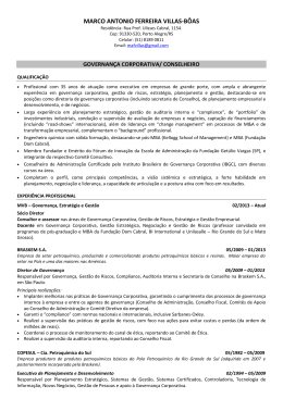marco antonio ferreira villas-b&ocirc;as - MVB &ndash; Governan&ccedil;a, Estrat&eacute;gia e