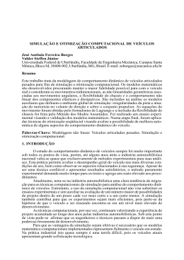 SIMULA&Ccedil;&Atilde;O E OTIMIZA&Ccedil;&Atilde;O COMPUTACIONAL DE VE&Iacute;CULOS
