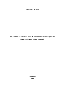 Dispositivo de varredura laser 3D terrestre e suas aplica&ccedil;&otilde;es na