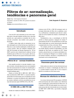 Filtros de ar: normaliza&ccedil;&atilde;o, tend&ecirc;ncias e panorama geral