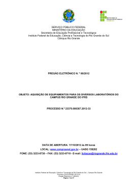 Preg&atilde;o Eletr&ocirc;nico - edital n&ordm; 06/2012