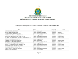 Edital para a Participa&ccedil;&atilde;o em Eventos/Assist&ecirc;ncia Estudantil N&ordm; 003