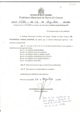 Lei 3.074 - 2.009 - Câmara Municipal de Barra do Garças