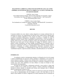 diagn&oacute;stico ambiental f&iacute;sico do munic&iacute;pio de aracaju como subs&iacute;dio