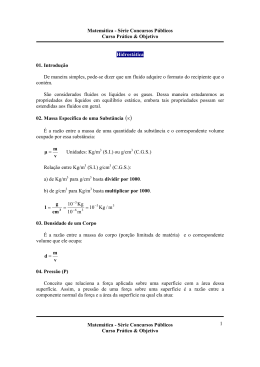 Hidrost&aacute;tica - Equil&iacute;brio de Corpos Imersos e Flutuantes