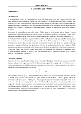 II. MEC&Acirc;NICA DOS FLUIDOS