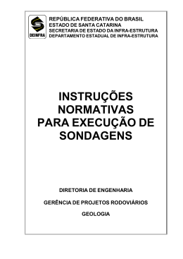 instru&ccedil;&otilde;es normativas para execu&ccedil;&atilde;o de sondagens