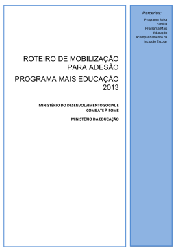 Roteiro de mobiliza&ccedil;&atilde;o para ades&atilde;o ao Programa
