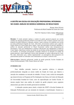 a gest&atilde;o na escola de educa&ccedil;&atilde;o profissional integrada no cear&aacute;