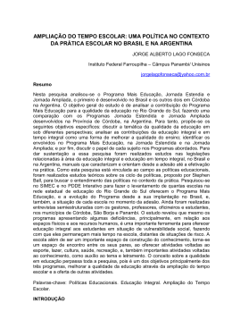 amplia&ccedil;&atilde;o do tempo escolar - Sociedade Brasileira de Educa&ccedil;&atilde;o