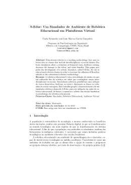 S-Educ: Um Simulador de Ambiente de Rob&oacute;tica