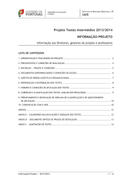 Projeto Testes Intermédios 2013/2014 INFORMAÇÃO